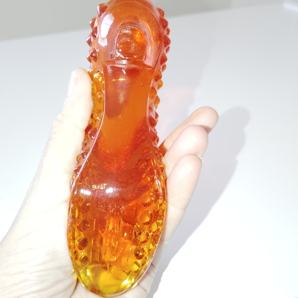 Fenton Orange Glass Art Shoe - Picture 4 of 4